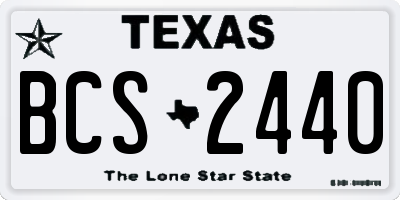 TX license plate BCS2440
