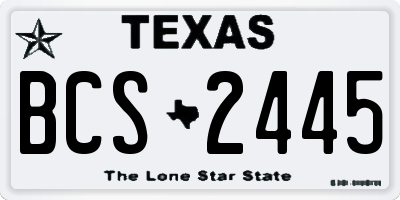 TX license plate BCS2445