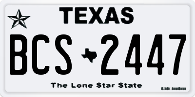 TX license plate BCS2447
