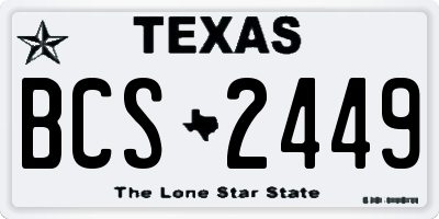 TX license plate BCS2449