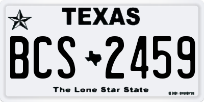 TX license plate BCS2459