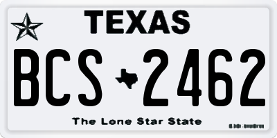 TX license plate BCS2462