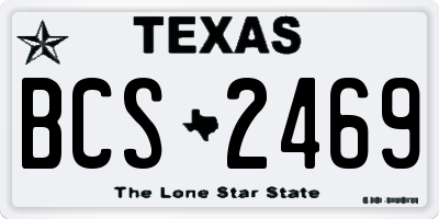 TX license plate BCS2469