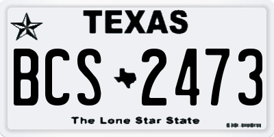 TX license plate BCS2473