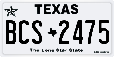 TX license plate BCS2475