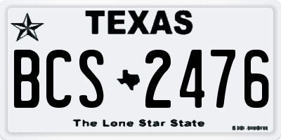 TX license plate BCS2476