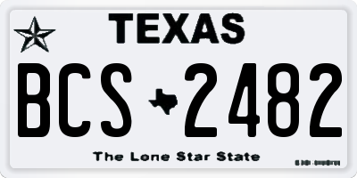 TX license plate BCS2482