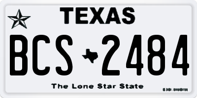 TX license plate BCS2484