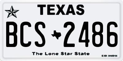 TX license plate BCS2486