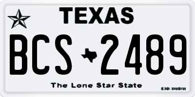 TX license plate BCS2489