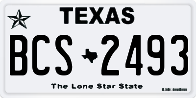 TX license plate BCS2493
