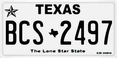 TX license plate BCS2497