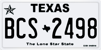 TX license plate BCS2498