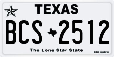 TX license plate BCS2512
