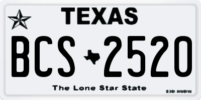 TX license plate BCS2520
