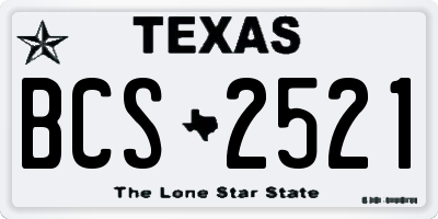 TX license plate BCS2521
