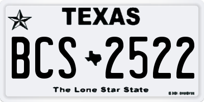 TX license plate BCS2522