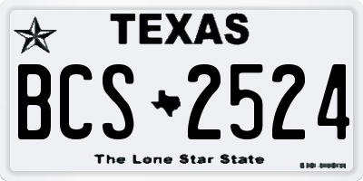 TX license plate BCS2524