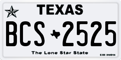 TX license plate BCS2525