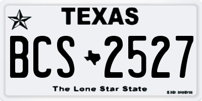 TX license plate BCS2527