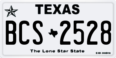 TX license plate BCS2528