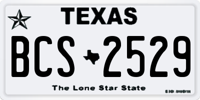 TX license plate BCS2529