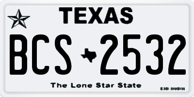 TX license plate BCS2532