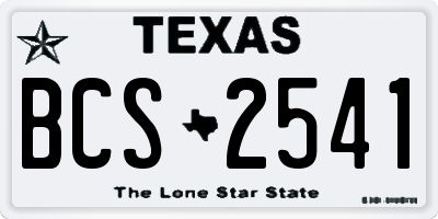 TX license plate BCS2541