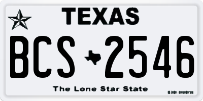 TX license plate BCS2546