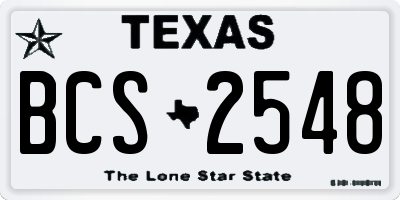 TX license plate BCS2548