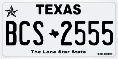 TX license plate BCS2555