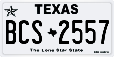 TX license plate BCS2557