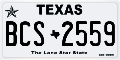 TX license plate BCS2559