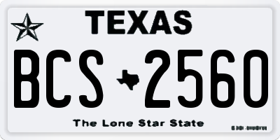 TX license plate BCS2560