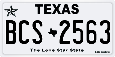 TX license plate BCS2563