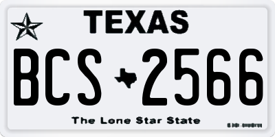 TX license plate BCS2566