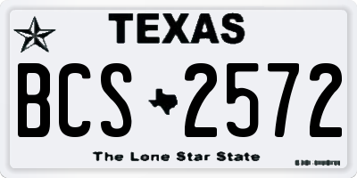 TX license plate BCS2572