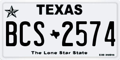 TX license plate BCS2574