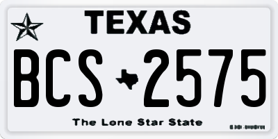 TX license plate BCS2575