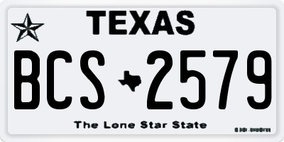 TX license plate BCS2579
