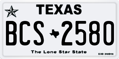 TX license plate BCS2580