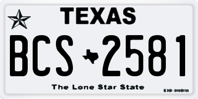 TX license plate BCS2581