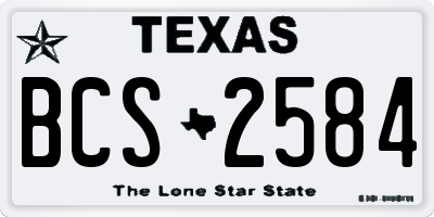 TX license plate BCS2584