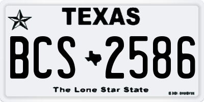 TX license plate BCS2586