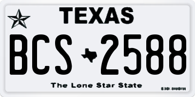 TX license plate BCS2588