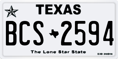 TX license plate BCS2594
