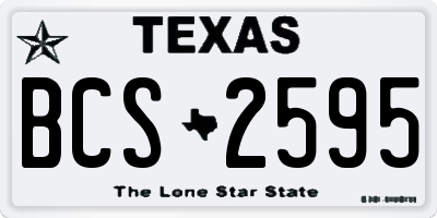 TX license plate BCS2595