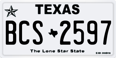 TX license plate BCS2597