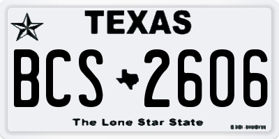 TX license plate BCS2606