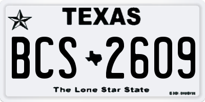 TX license plate BCS2609